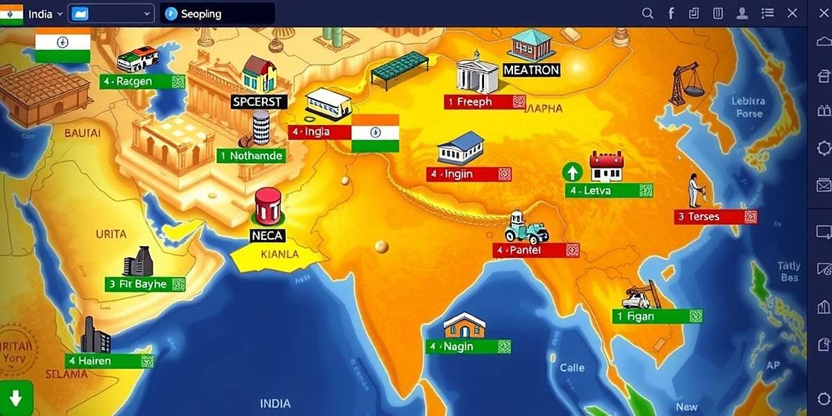 Economic Tycoon India gameplay showing a player's diverse business empire across India